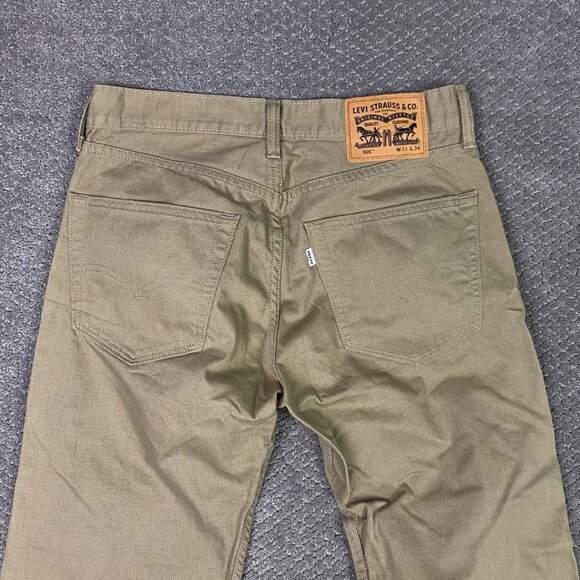 Levi's 505 Straight Jeans Men's 31 x 34 Measures 32 x 33 Brown Tan - Picture 5 of 12